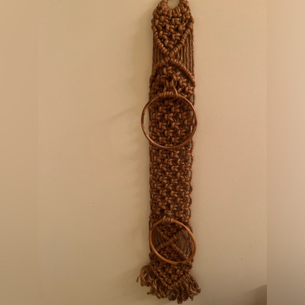 Boho macrame towel holder